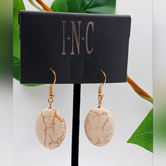 INC International Concepts Jewelry - INC International Concepts Gold and Cream Faux Gemstone Dangle Earrings